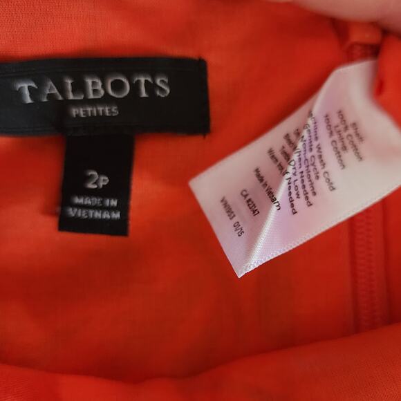 Talbots Petites Blue Orange Sleeveless Tank Boho Floral Tropical Dress Petite 2P - Picture 9 of 9